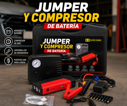 🚗JUMPER Y COMPRESOR DE BATERÍA