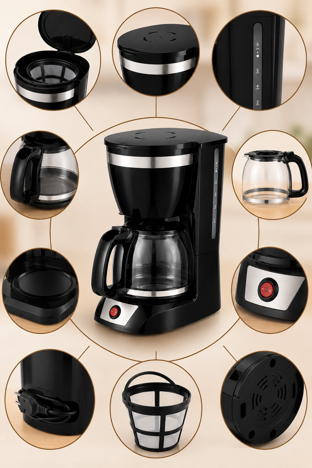 ☕ CAFETERA SOKANY 6 TAZAS