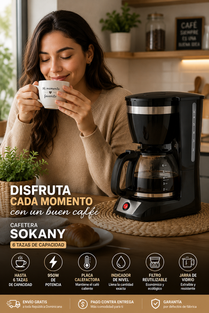 ☕ CAFETERA SOKANY 6 TAZAS