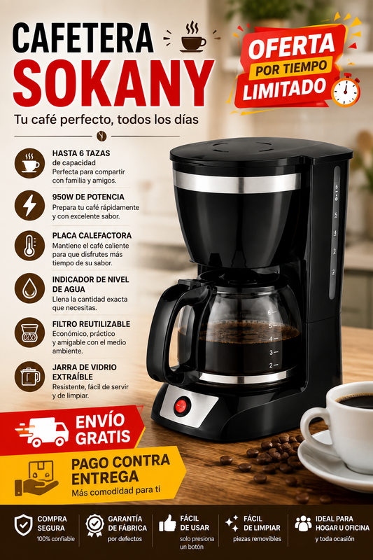 ☕ CAFETERA SOKANY 6 TAZAS