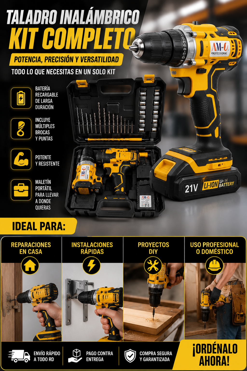 SET DE TALADRO 2 BATERIAS 21 V