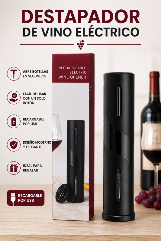 🍷 Destapador Eléctrico de Vino Recargable