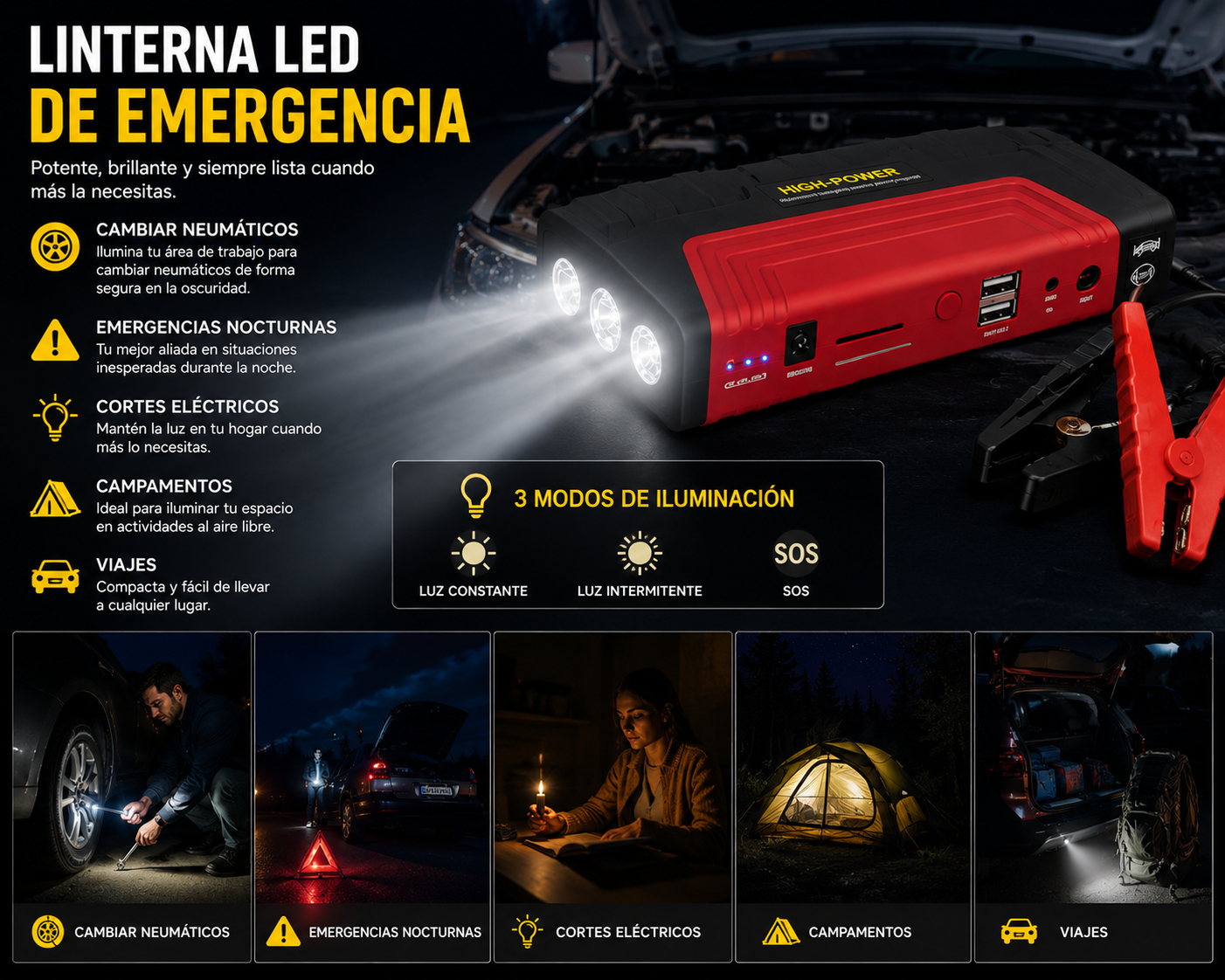 🚗JUMPER Y COMPRESOR DE BATERÍA